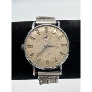 Helbros Vintage 7 Jewel Mens Mechanical Watch Chrome Plated Bezel Swiss Made Non